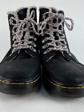DR.MARTENS Air Wair Women's Combs BW Boogie Faux Fur Lined Lace Boots US Sz 10 L